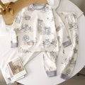 Kids' cotton thermal underwear set - round neck, long sleeve, perfect for spring and autumn. available in sizes for toddlers and young children. ideal as loungewear or everyday wear