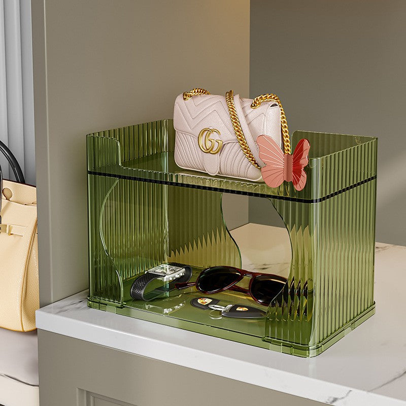 Customized desktop cup storage rack Multifunctional water cup storage box Dust-proof glass Teacup drain cup holder