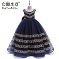 Amazon long embroidered children's dress princess gown girls' runway flower girl evening dress children's gown