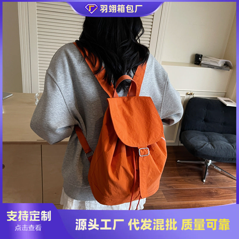 Cross-border casual lightweight cloth bag women's 2025 new simple and versatile backpack large-capacity outdoor sports backpack