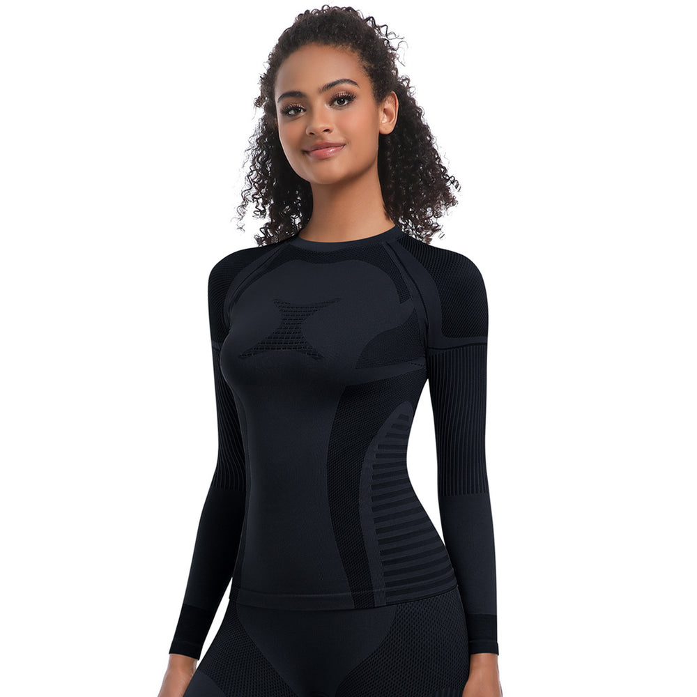 New seamless quick-dry long sleeve ski jacket - breathable outdoor casual sports top for running, fitness, and yoga (autumn/winter)