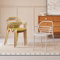 Modern casualthickened plastic cut out dining chair outdoor milk tea shop backrest armrest negotiation chair stackable stool