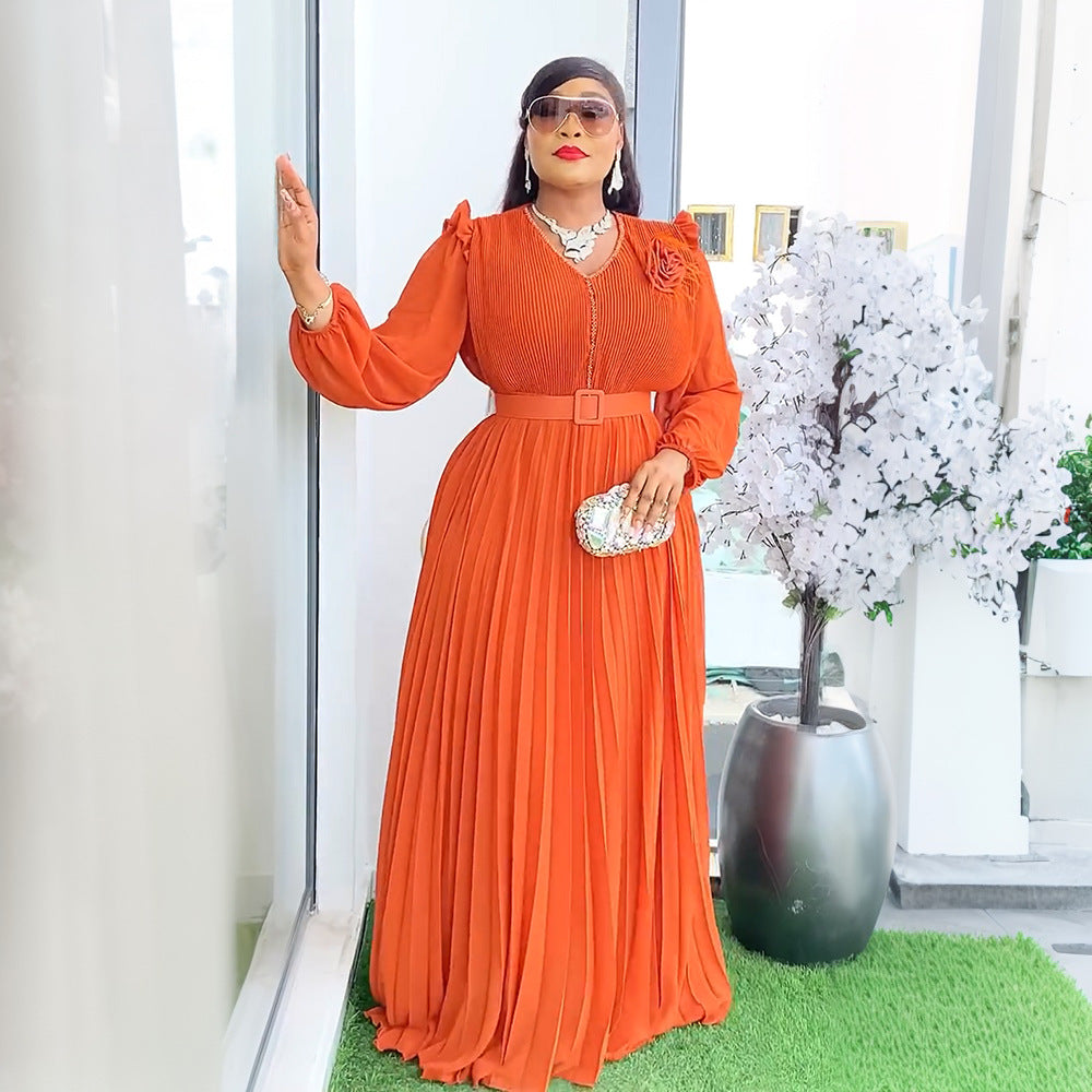 Amazon fashionelegance long skirt cross-border new beaded women's clothing plus size  african dress