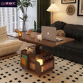 Solid wood modern adjustable height coffee table mobile cart folding dining table dual-purpose tea table multifunctional living room sofa side table