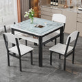 Square dining table tempered glass dining chair combination small apartment home dining table minimalist square table double-layer small table