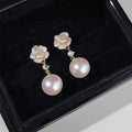Camellia gentle fragrance pearl new arrival earrings spring and summer accessible luxury tassel classy hot french earrings for women