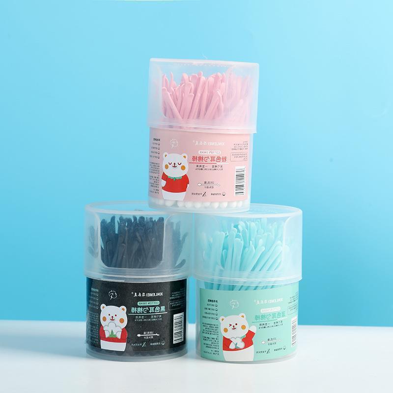 Cotton swab open ears double head boxed multi-functional children's ear spoon cleaning household cosmetic cotton swab swab cotton swab factory wholesale