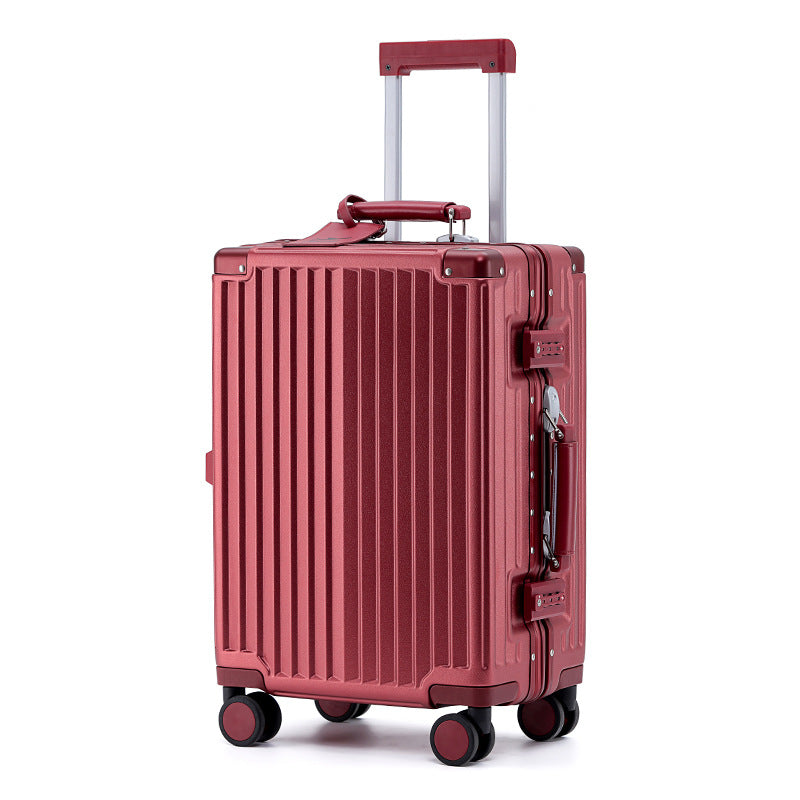 Aluminum frame suitcase 20-inch boarding case 24-inch anti-drop trolley case 26-inch suitcase leather bag password box