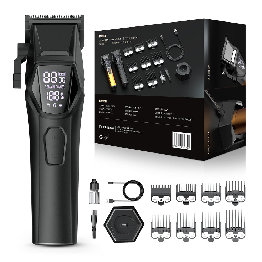 Adjustable blade professional electric hairdresser digital display fast charging hair salon hairdressing clipper electric clipper