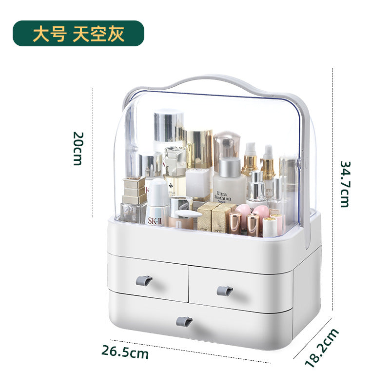 Cosmetics storage box, desktop dresser, drawer type, large-capacity dust-proof skin care products, lipstick, multi-layer finishing and storage