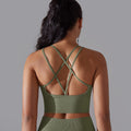 European and american new sexy backless sports bra for women, shockproof push-up yoga bra, quick-drying breathable fitness tank top