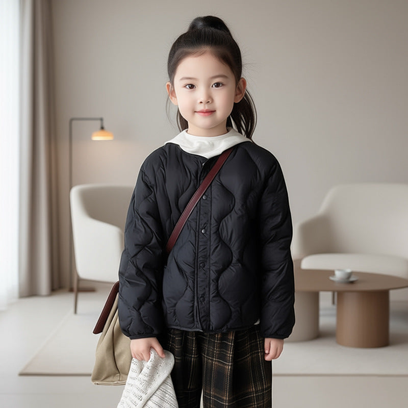 Girls' winter warmers: loose-fit, versatile, and cozy cotton-padded innerwear for girls - perfect for layering and keeping warm