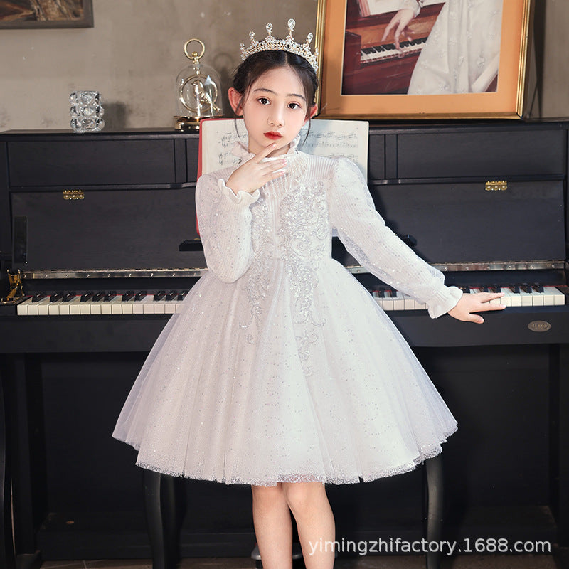 Ready-to-ship, best-selling girls' formal dresses, new cross-border styles, high-end children's princess dresses for piano recitals, girl dresses