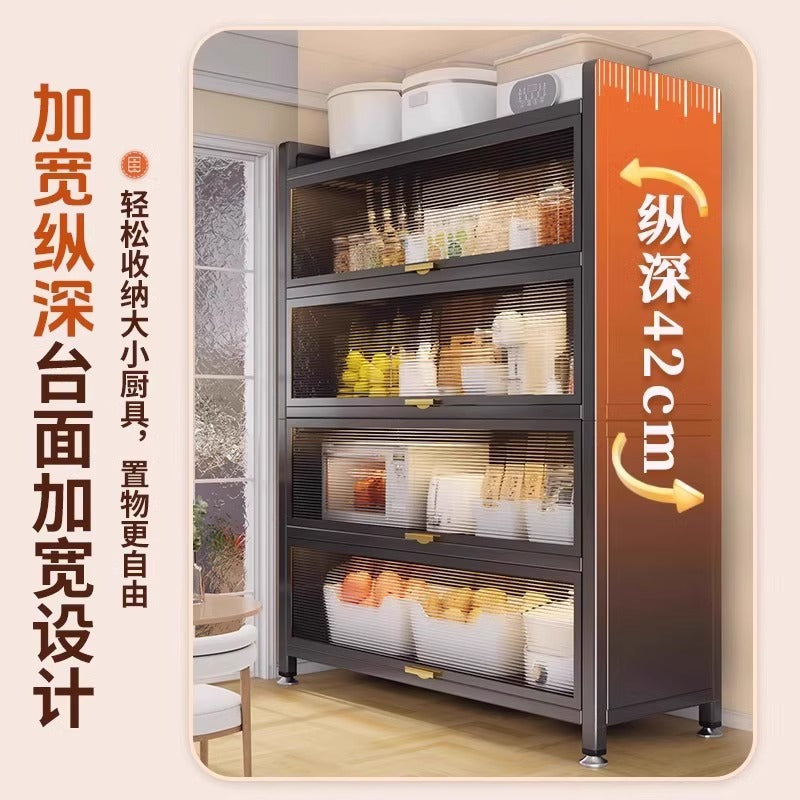 Kitchen storage rack floor-standing multi-functional home appliance storage cabinet cabinet shelf for home spice rack cabinet cupboard
