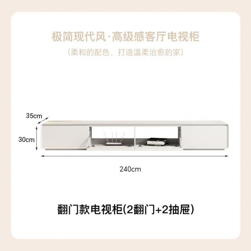 Coffee table TV cabinet floor simple modern router Nordic bedroom living room TV cabinet back hollow threading hole