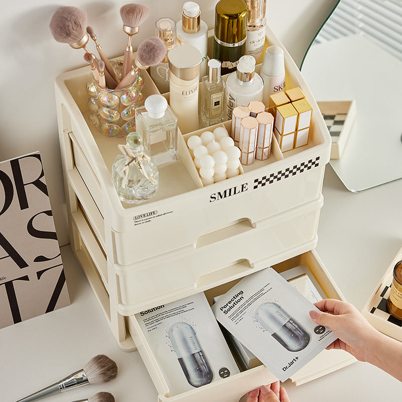 Desktop Cosmetics Storage Box Drawer Dust Mask Lipstick Makeup Brush Box Dresser Storage Shelf Cream Wind
