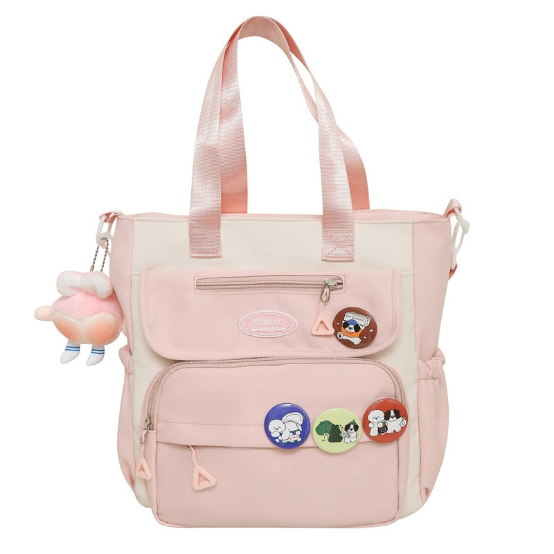 New middle and high school student schoolbag large-capacity backpack simple leisure burden reduction backpack handbag tutoring bag