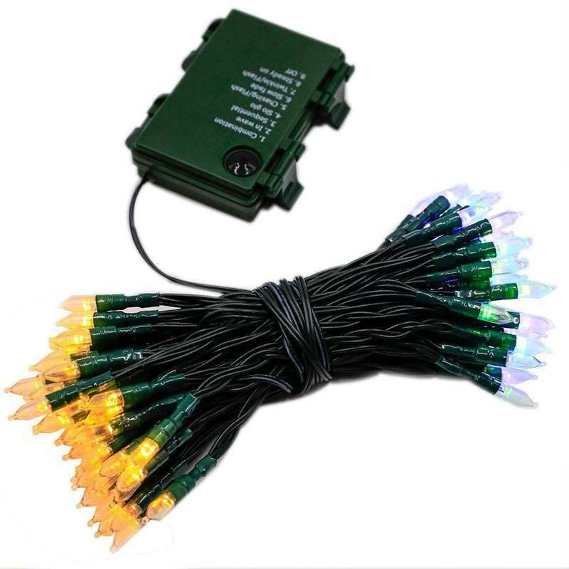 Cross-border LED Christmas bulb light string, remote control eight-function waterproof garden decoration around the tree, glue pull bulb string