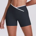 new arrivalfashioncontrast color cross tight high waist yoga shorts sports running fitness three-point yoga pants for women