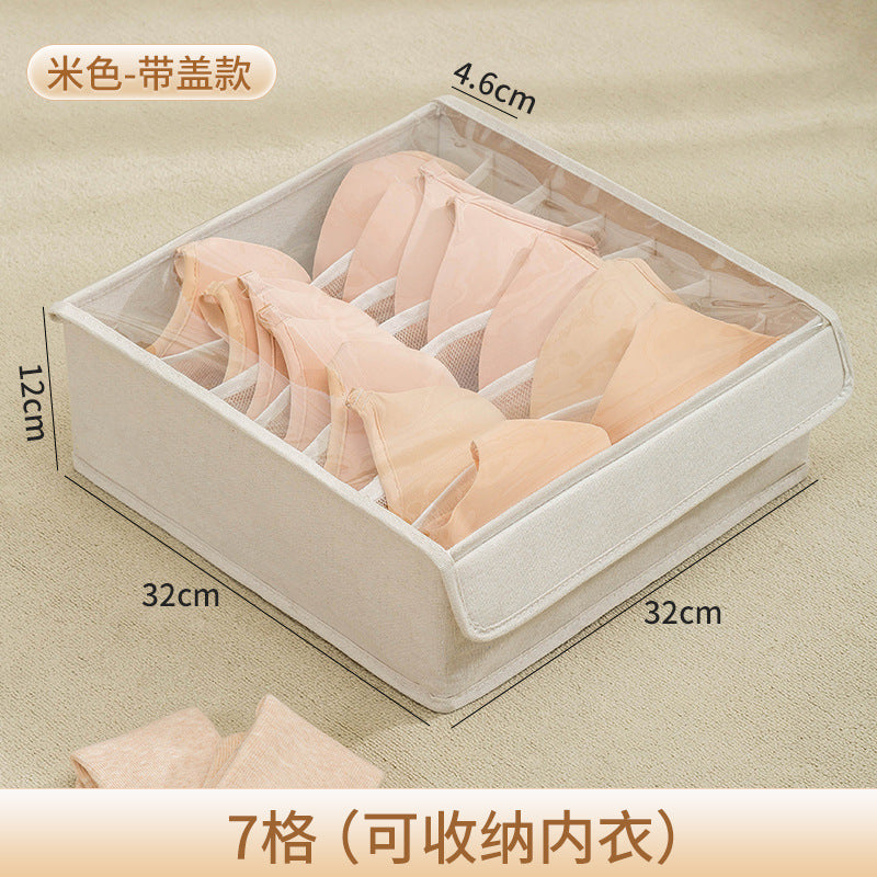 Socks storage box, underwear, underwear, bra, household box, dormitory drawer type fabric division, wardrobe finishing artifact
