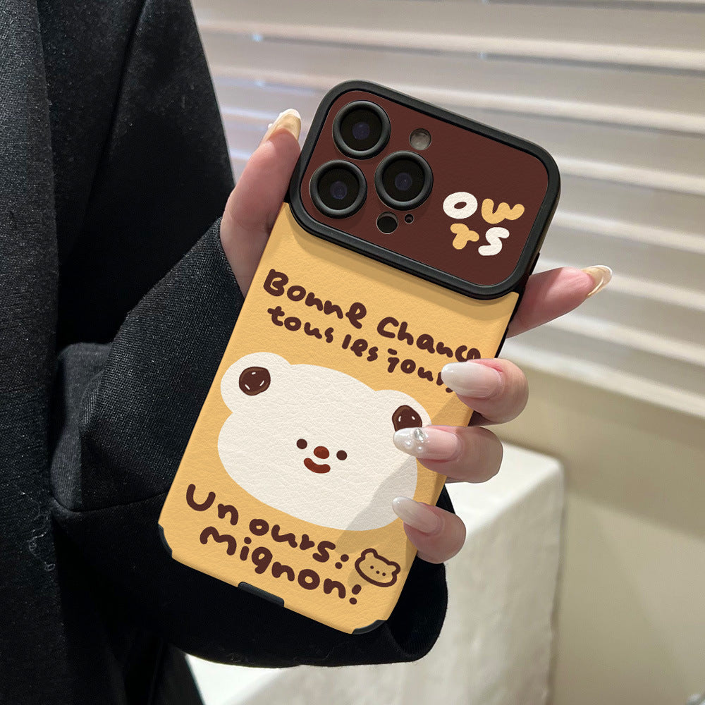 Cute custard bear phone case for iphone 17, iphone 16/15 - trendy, niche, and popular protective cover