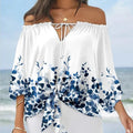 cross-border e-commerce hot-selling women's off-the-shoulder printed top: perfect for , , and european & american independent stores