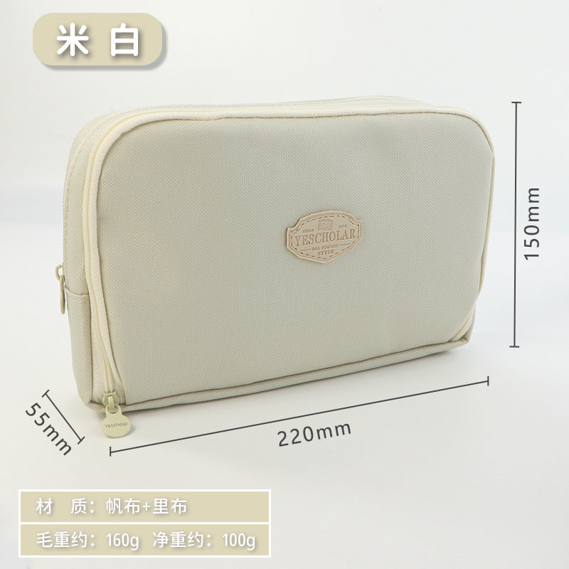 Cross-border  student pencil bag, simple Japanese stationery bag ins large-capacity female high-value handbook stationery box