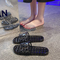 High-end transparent crystal slippers for women - summer bestseller, casual outdoor wear, home use, non-slip, odor-resistant, soft sole, fashionable crystal shoes