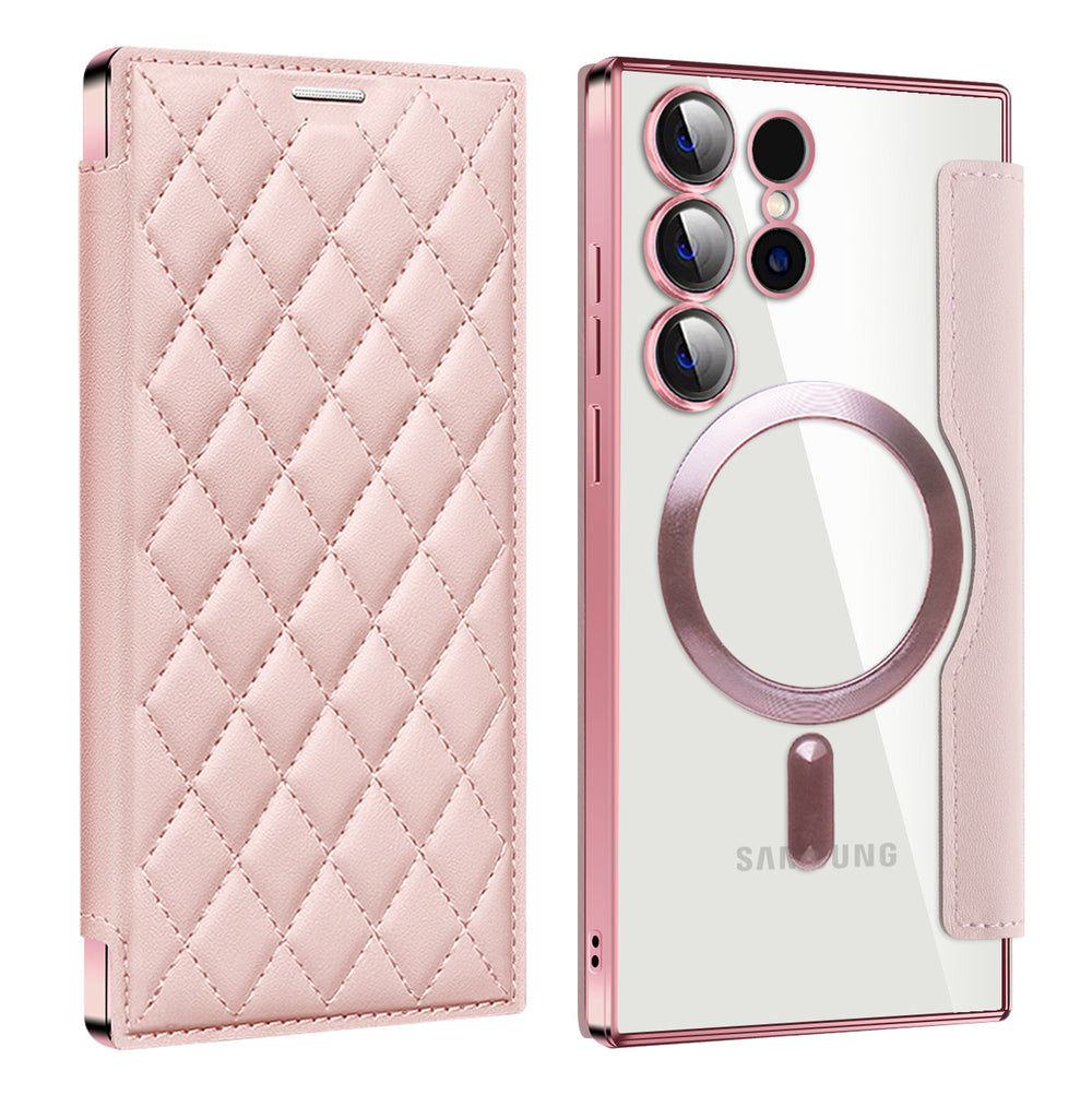 Suitable for a36 samsung s26ultra ya shield small fragrance magnetic leather case mobile phone case s24 all-inclusive flip protective cover