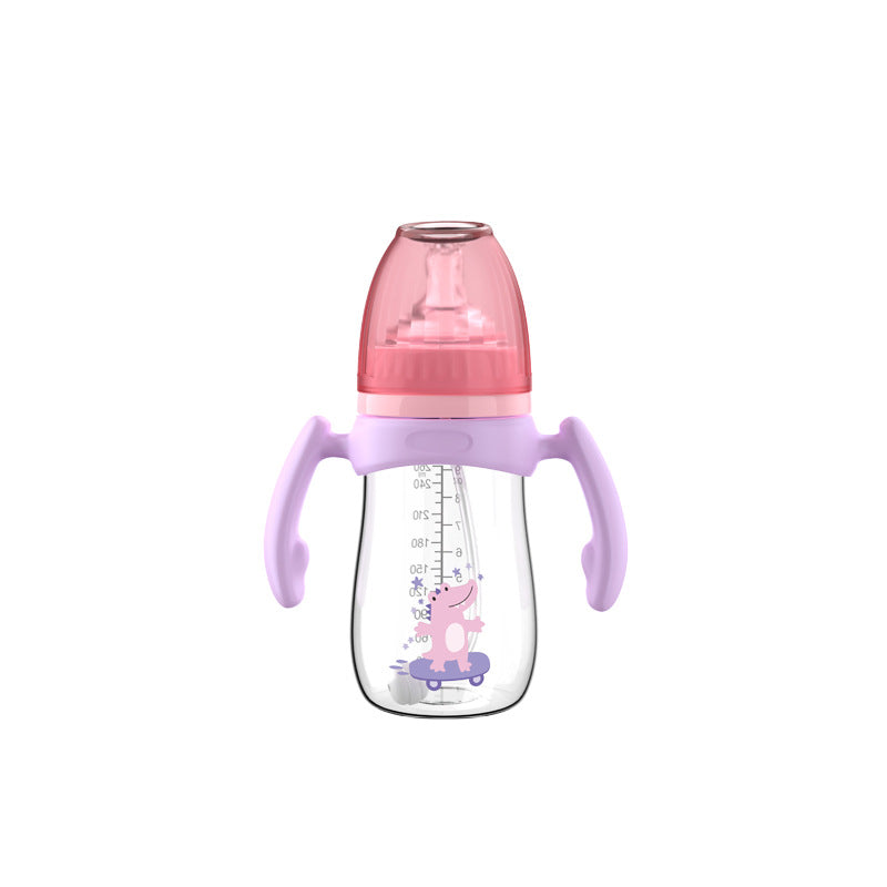 English boxed pacifier 210/240/300ml cactus series with handle PP bottle with straw