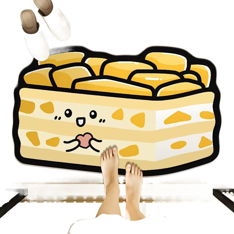 Cookie-shaped diatomaceous earth bath mat - cute cartoon design, absorbent, quick-drying, non-slip floor mat for home bathroom