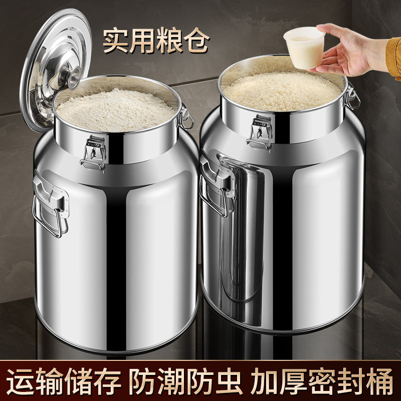 Kitchen food-grade airtight stainless steel storage canister - perfect for storing grains, dried goods, and spices