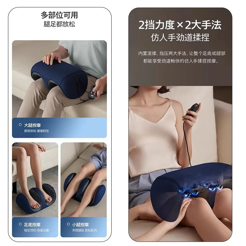 Foot massager - automatic heated foot and leg massager with kneading rollers - foot and leg therapy device