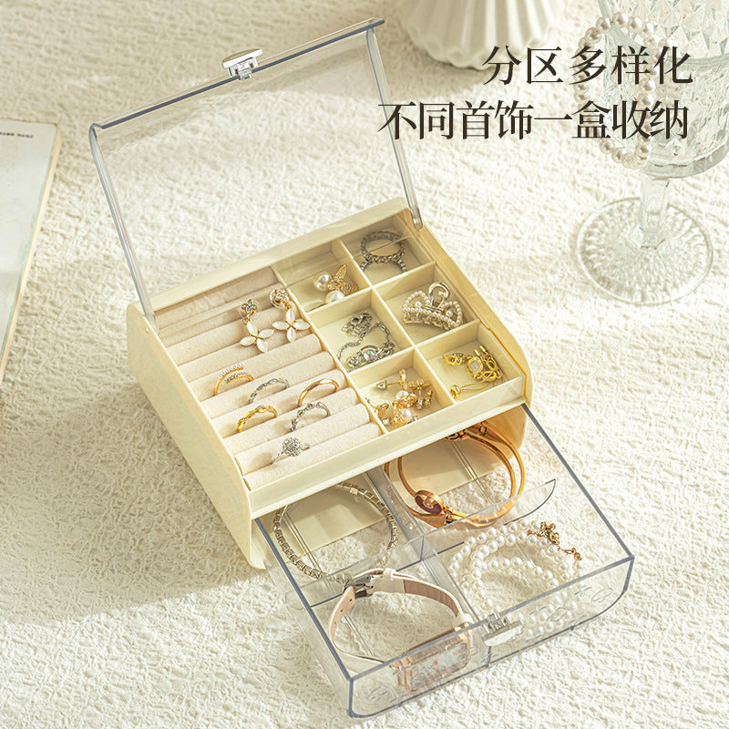 Simple  jewelry dust storage box portable jewelry storage earrings necklace ring jewelry box