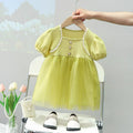 Girls' summer dresses  new style: chic little girl short-sleeve bowknot princess tutu dress
