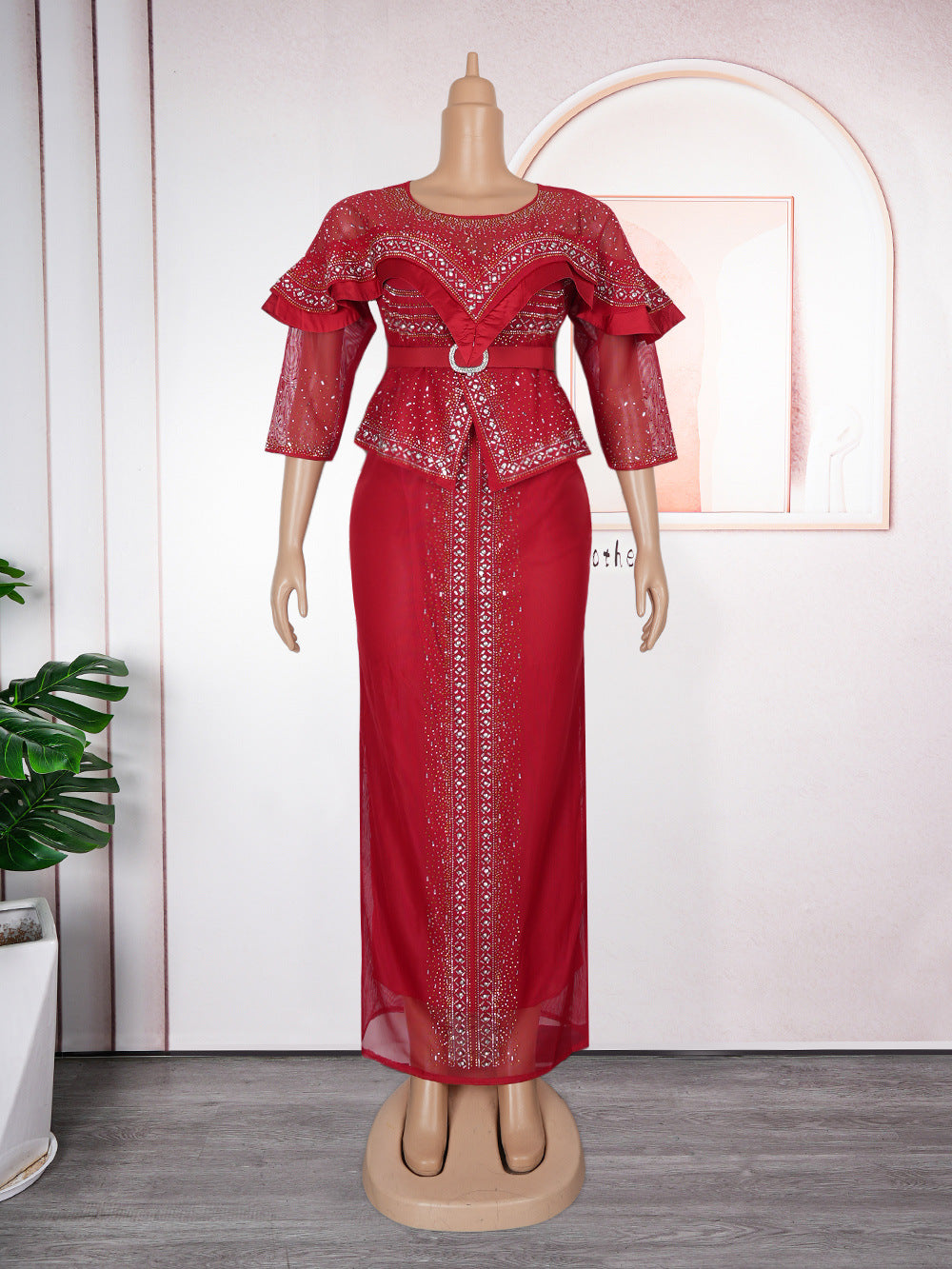 foreign trade women's clothing wholesale southeast asia sexy hot girl heavy industry hot diamond beaded dress africa