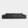 Big black bull sofa villa large apartment living room full genuine leather straight row normcore leather sofa combination casual 2.0 thickness