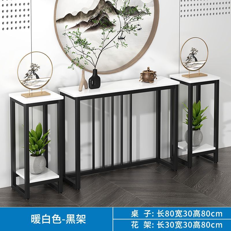Simple table storage rack for home, wall-mounted long table, iron chinoiserie table, living room entrance table, for home entrance table