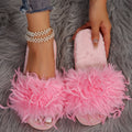 Amazon slippers winter stuffed flip flops indoor and outdoor heattech plus size furry slippers women's long stuffed floor slippers