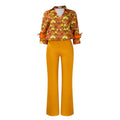 D541 european and american clothing independent station  printing long sleevesshirteleganteleganceloose pantsfashion african suit