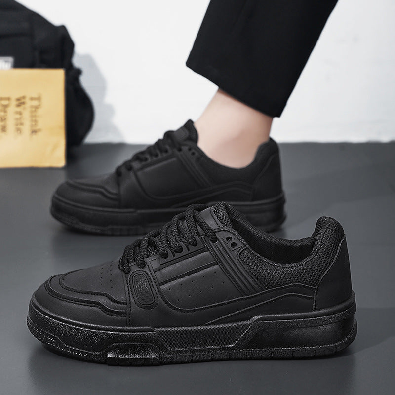 Men's spring new arrivals: breathable white sneakers, unique design, versatile youth sports shoes, chunky sole casual skate shoes for men