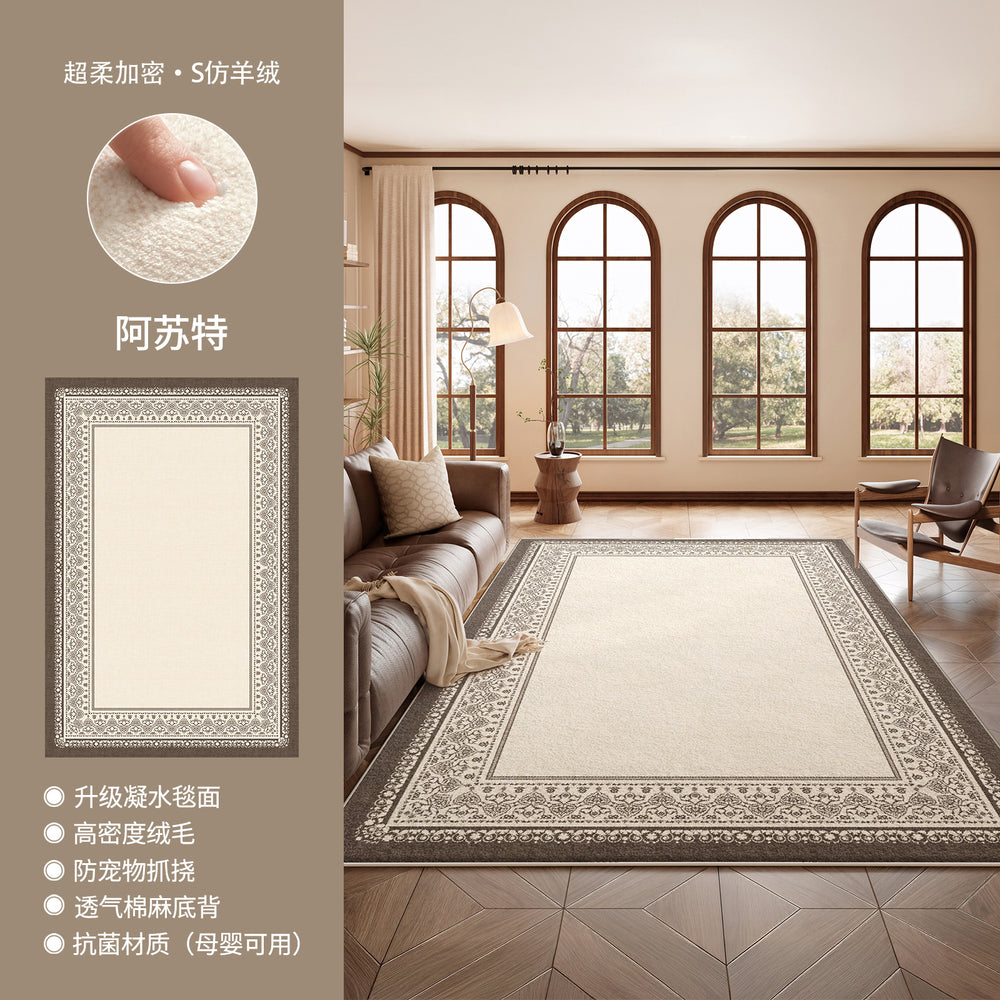 Persian-style carpet, new thickened home carpet for living room, waterproof and easy-care floor mat for bedroom, wholesale and customization available