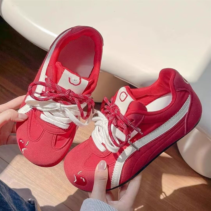 Women's german army trainers (gats) - new 2026 spring/autumn collection - retro round toe casual sneakers - versatile height increasing platform sneakers for women