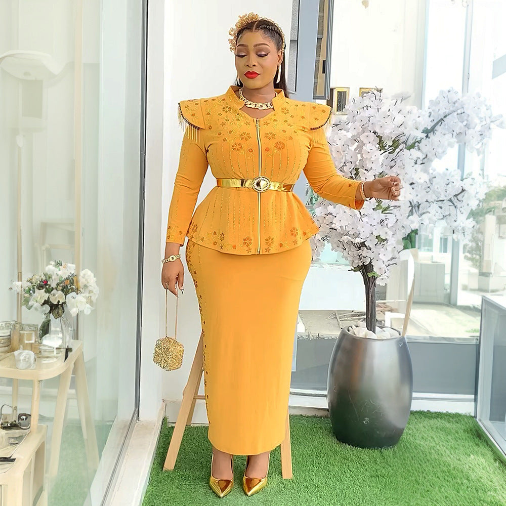 new african plus size women's printed dress set - cross-border fashion two-piece outfit for  (us & europe)