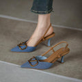 Korean style high-end elegant pointed-toe stiletto heel pumps - new spring/autumn collection, stunning and versatile denim high-heeled sandals