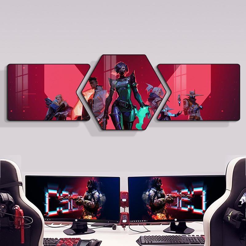Fearless contract game decorative painting Internet cafe box aisle mural e-sports hotel background wall Valorante hanging painting