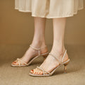 2026 cross-border hot-selling sparkling rhinestone dress sandals: stiletto heel, square toe, slip-on, open toe