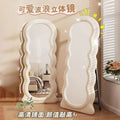Dressing mirror douyin internet celebrity same style mirror wavy full-length mirror ins bedroom for home floor-standing full-length fitting mirror