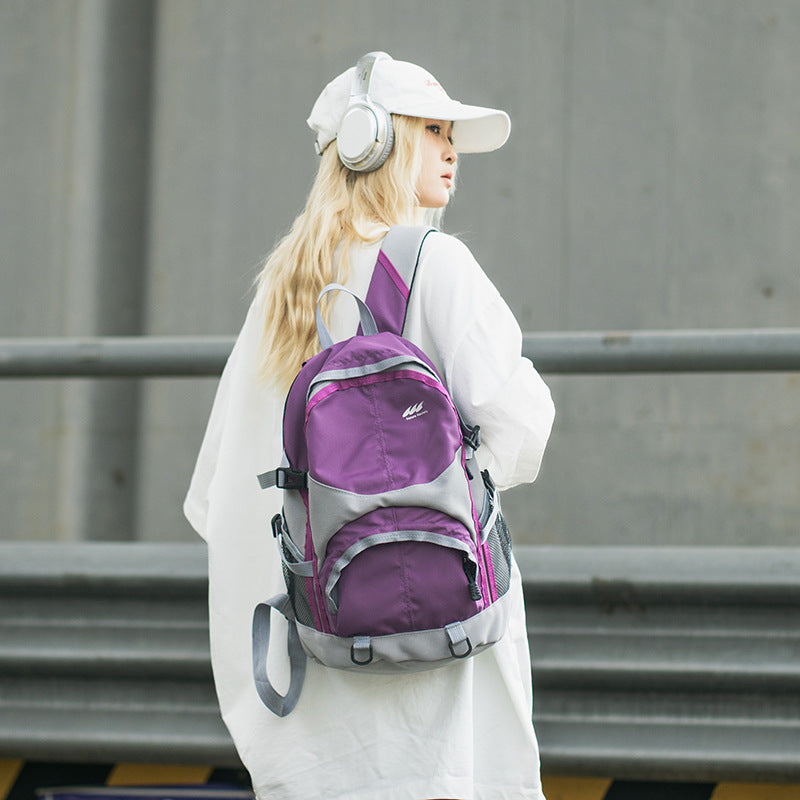 Outdoor leisure sports backpack Men's and women's same light and versatile college students hiking sports wind backpack