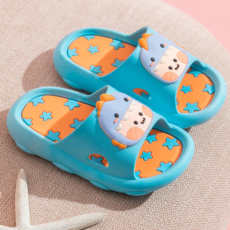 Kids' summer cartoon slippers - boys' indoor home anti-slip soft sole bathroom cute girls' baby princess sandals